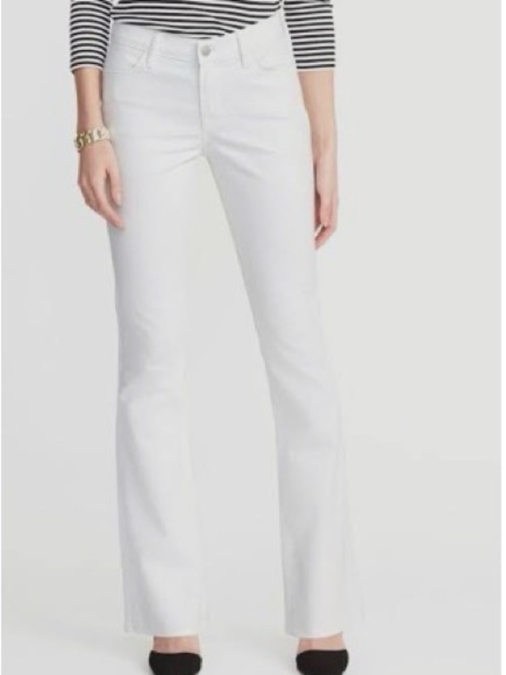 Old Navy Micro-Flare White Mid-Rise Size 2 Excellent Condition